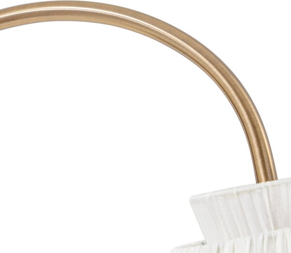 Lampa stojąca Lisbeth Lucande, biały / opal, salon / jadalnia, tkanina / materiał / jedwab, dworkowy / rustykalny