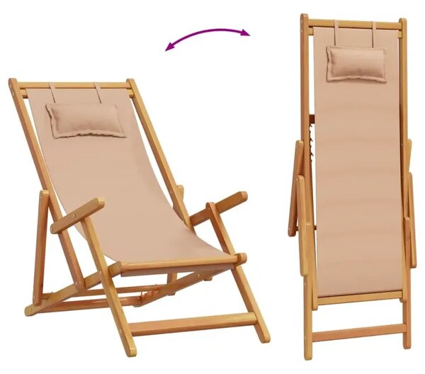 Leżak z miękką poduszką w kolorze taupe G4-M34