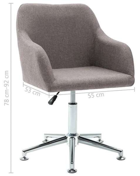 Tapicerowany fotel obrotowy do biura w kolorze taupe - Asturix