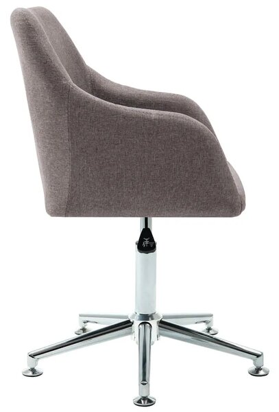 Tapicerowany fotel obrotowy do biura w kolorze taupe - Asturix