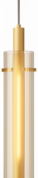 Selena - lampa wisząca 42 cm liniowy LED 6 W minimalistyczny nowoczesny złoty