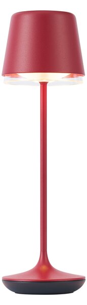 Lampa stołowa czerwona z LED IP65, ładowalna ze stacją ładującą - Treble
