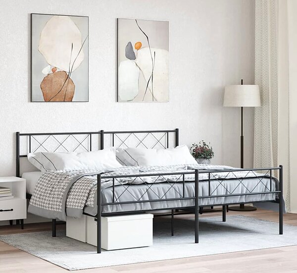Czarne metalowe łóżko małżeńskie 180x200cm C3-T80