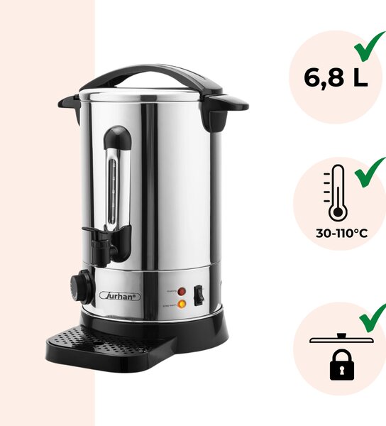 Podgrzewacz do wina/herbaty COZY, 6,8l, srebrna Jurhan