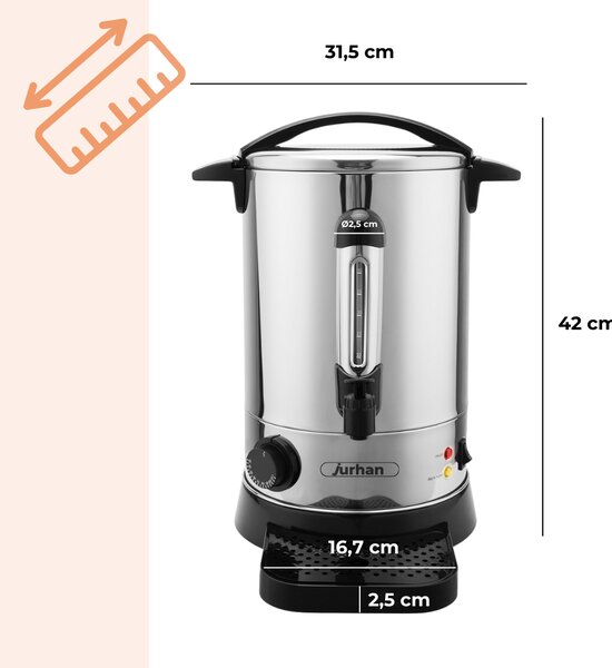 Podgrzewacz do wina/herbaty COZY, 6,8l, srebrna Jurhan