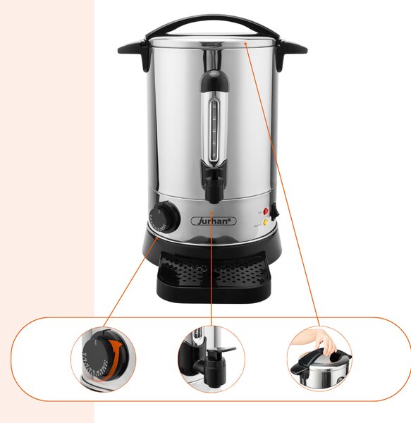 Podgrzewacz do wina/herbaty COZY, 6,8l, srebrna Jurhan