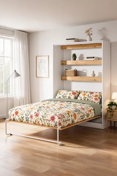 Tapczan pionowy zamykany dąb + czarny 140x200 G9-P67