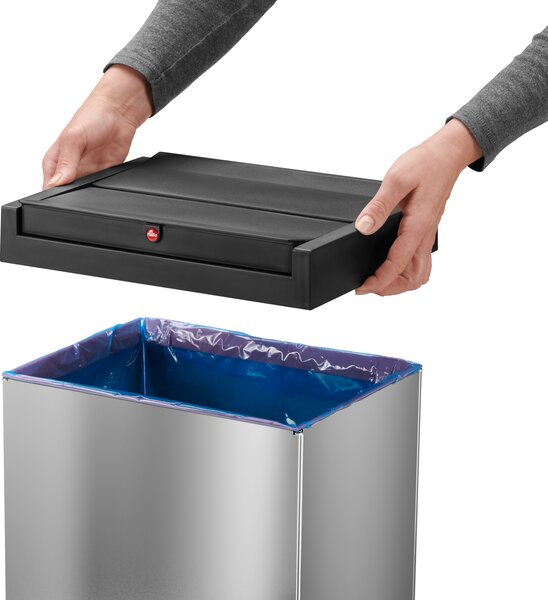 Samozamykający śmietnik na odpady Big-Box XL, 52 l, zbiorczy, nierdzewny polerowany