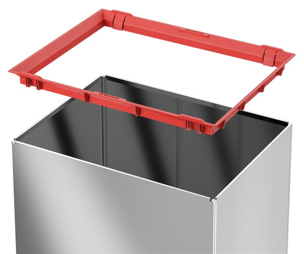 Samozamykający śmietnik na odpady Big-Box XL, 52 l, zbiorczy, nierdzewny polerowany