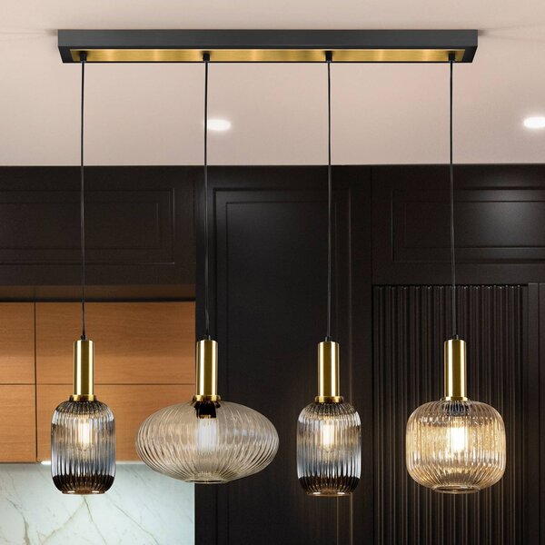 Schuller Valencia Lampa wisząca szklana Norma, możliwość ściemniania, multikolor, salon / jadalnia, metal