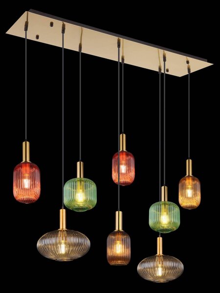 Globo Lampa wisząca szklana Normy, możliwość ściemniania, multikolor, salon / jadalnia, szkło