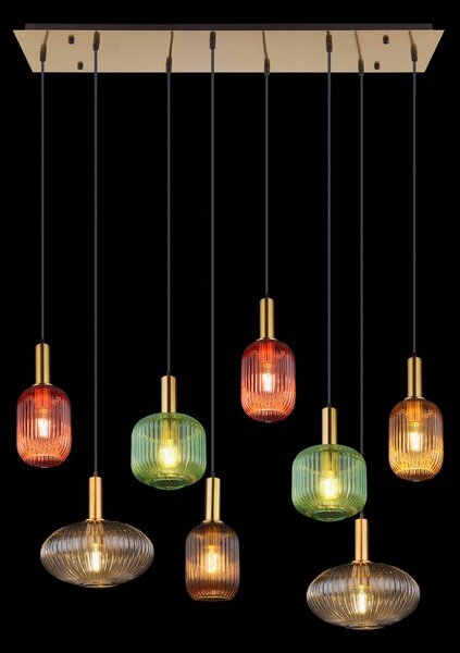 Globo Lampa wisząca szklana Normy, możliwość ściemniania, multikolor, salon / jadalnia, szkło