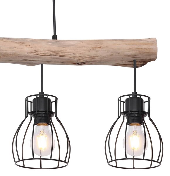 Globo Lampa wisząca Mina, możliwość ściemniania, jasne drewno, salon / jadalnia, drewno
