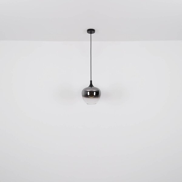Globo Lampa wisząca szklana Maxy, możliwość ściemniania, aluminiowy / szary / cynkowy, salon / jadalnia, szkło