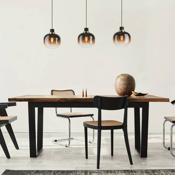EGLO Lampa wisząca szklana Oilella, możliwość ściemniania, czarny, salon / jadalnia, szkło