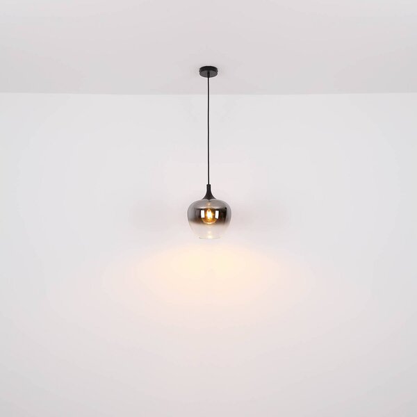 Globo Lampa wisząca szklana Maxy, możliwość ściemniania, aluminiowy / szary / cynkowy, salon / jadalnia, szkło