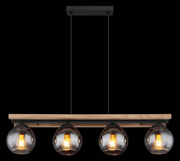 Globo Lampa wisząca szklana Conni, możliwość ściemniania, aluminiowy / szary / cynkowy, salon / jadalnia, szkło