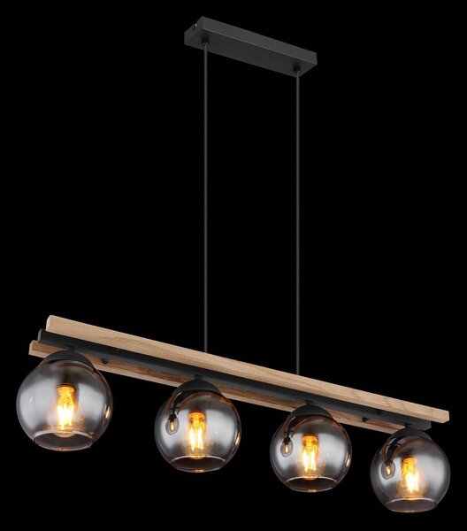 Globo Lampa wisząca szklana Conni, możliwość ściemniania, aluminiowy / szary / cynkowy, salon / jadalnia, szkło