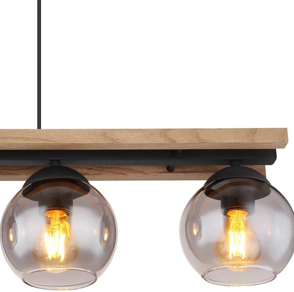 Globo Lampa wisząca szklana Conni, możliwość ściemniania, aluminiowy / szary / cynkowy, salon / jadalnia, szkło