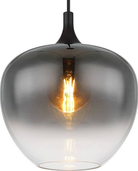 Globo Lampa wisząca szklana Maxy, możliwość ściemniania, aluminiowy / szary / cynkowy, salon / jadalnia, szkło