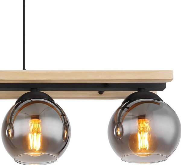 Globo Lampa wisząca szklana Conni, możliwość ściemniania, aluminiowy / szary / cynkowy, salon / jadalnia, szkło