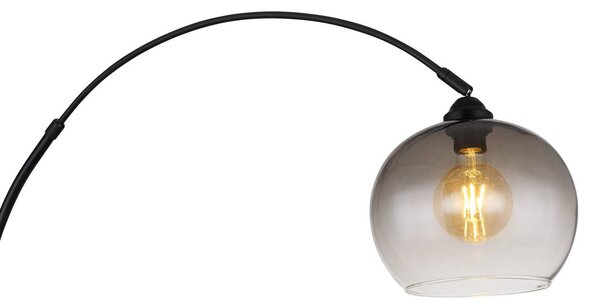 Globo Lampa łukowa - lampa stojąca Newcastle, czarny, salon / jadalnia, metal