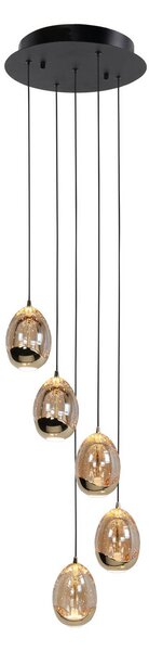 HighLight Lampa wisząca szklana Golden Egg, możliwość ściemniania, kremowy / amber, salon / jadalnia, szkło, nowoczesny