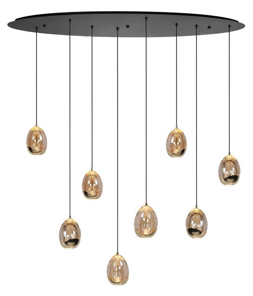 HighLight Lampa wisząca szklana Golden Egg, możliwość ściemniania, kremowy / amber, salon / jadalnia, szkło, nowoczesny