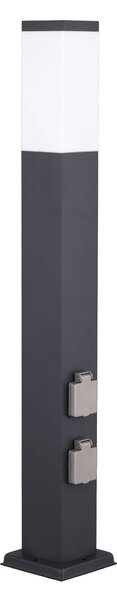 G & L Handels GmbH Słupek oświetleniowy 400166140, wysokość 80 cm, V2A, antracyt, 2 gniazdka możliwość ściemniania, czarny, stal szlachetna