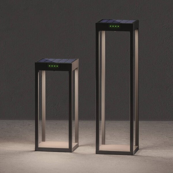 KLEWE Lampa solarna LED RADIA MAXI, antracyt, 50 cm, aluminium, IP65 MAXI, czarny, aluminium, nowoczesny