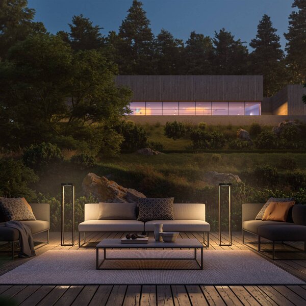KLEWE Lampa solarna LED RADIA MEGA, antracyt, 110 cm, aluminium IP65 MEGA, czarny, aluminium, nowoczesny