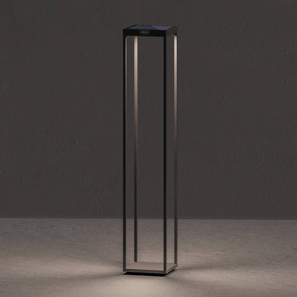 KLEWE Lampa solarna LED RADIA MEGA, antracyt, 110 cm, aluminium IP65 MEGA, czarny, aluminium, nowoczesny