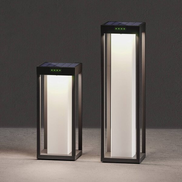 KLEWE Lampa solarna LED RADIA MAXI MOON, antracyt, 50 cm, IP65 MOON, czarny, aluminium, nowoczesny