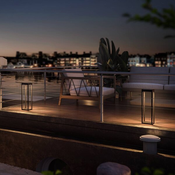 KLEWE Lampa solarna LED RADIA MAXI, antracyt, 50 cm, aluminium, IP65 MAXI, czarny, aluminium, nowoczesny