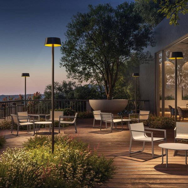 KLEWE Lampa solarna LED SUNDRESS antracyt 250 cm szpikulec IP65, czarny, aluminium, nowoczesny