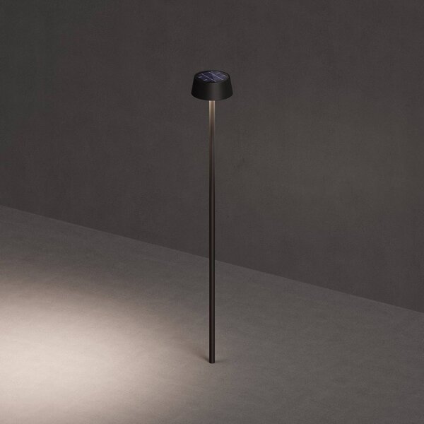 KLEWE Lampa solarna LED SUNDRESS antracyt 250 cm szpikulec IP65, czarny, aluminium, nowoczesny