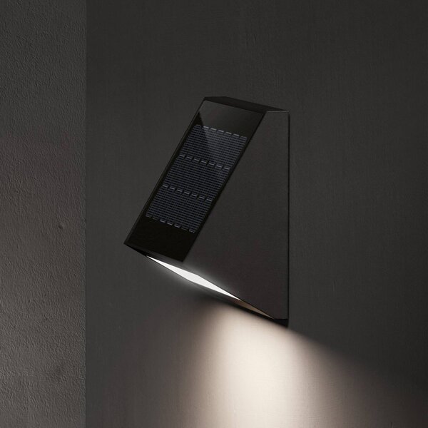 KLEWE LED-Solar-kinkiet ECOSTEP, antracyt, 17 cm, IP65 ECOSTEP, czarny, aluminium, nowoczesny