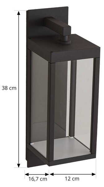 Kinkiet zewnętrzny LED Ferdinand Lucande, aluminiowy / szary / cynkowy, aluminium, nowoczesny
