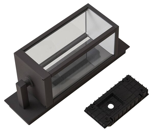Kinkiet zewnętrzny LED Ferdinand Lucande, aluminiowy / szary / cynkowy, aluminium, nowoczesny