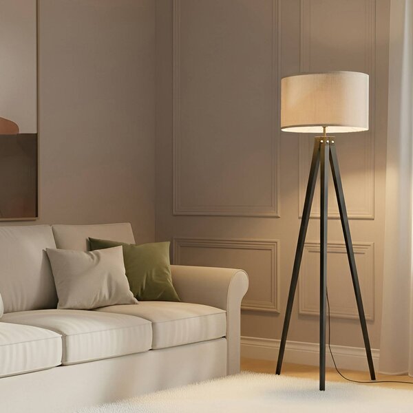 Lampa stojąca Herry Lindby, czarny, salon / jadalnia, tkanina / materiał / jedwab, skandynawski