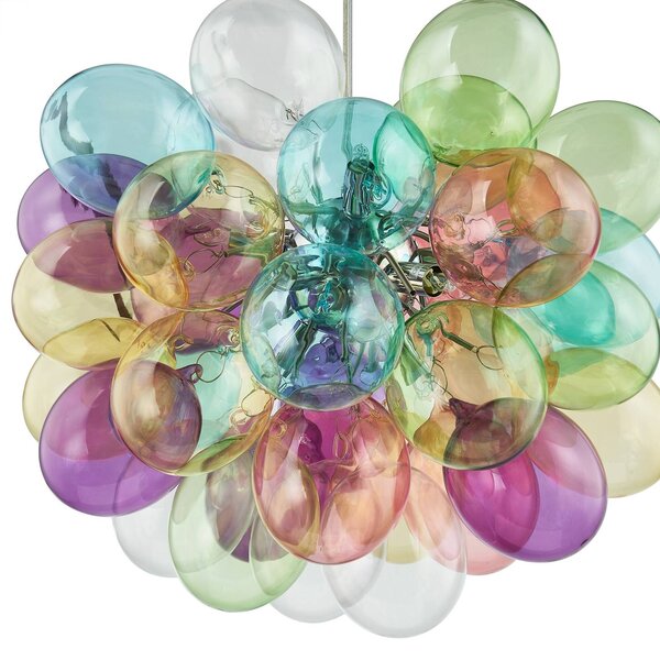 Lampa wisząca szklana Diborah Lucande, możliwość ściemniania, multikolor, salon / jadalnia, szkło, design