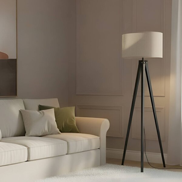Lampa stojąca Herry Lindby, czarny, salon / jadalnia, tkanina / materiał / jedwab, skandynawski