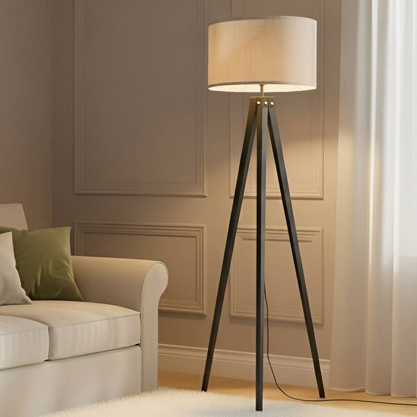Lampa stojąca Herry Lindby, czarny, salon / jadalnia, tkanina / materiał / jedwab, skandynawski