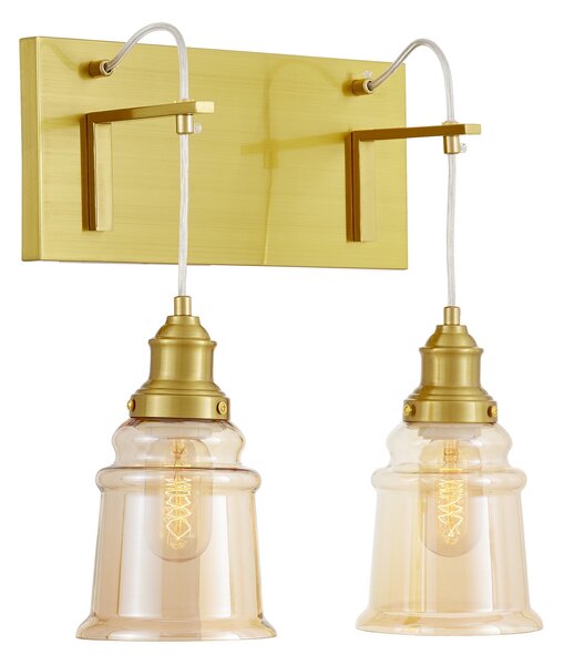 LAMPA ŚCIENNA KINKIET LOFTOWY BURSZTYNOWY MOLETTI W2