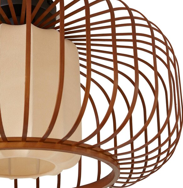 Lampa sufitowa Davella Lindby, możliwość ściemniania, ciemne drewno, salon / jadalnia, bambus, skandynawski