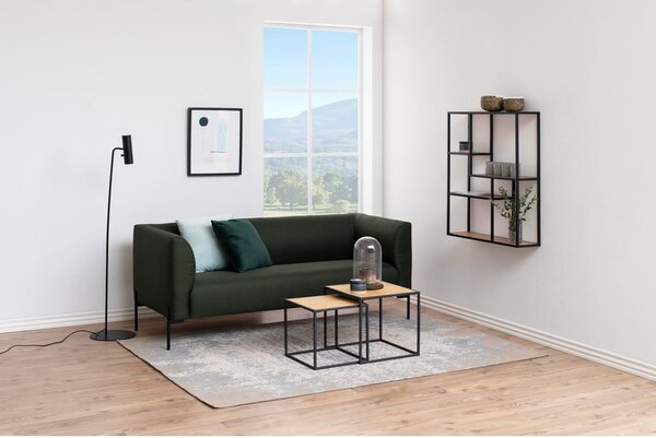 Czarno-naturalny regał ścienny w dekorze dębu 75x91 cm Seaford – Actona