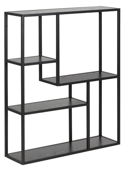 Czarny regał ścienny w dekorze jesionu 75x91 cm Seaford – Actona