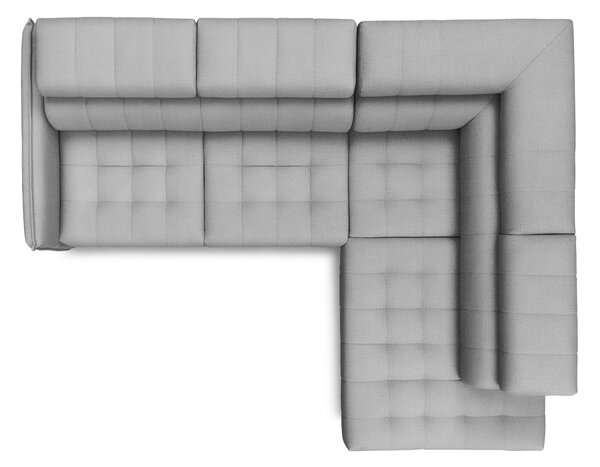 Narożnik Elarias L z funkcją spania prawostronny - szary szenil Perfect Harmony 80