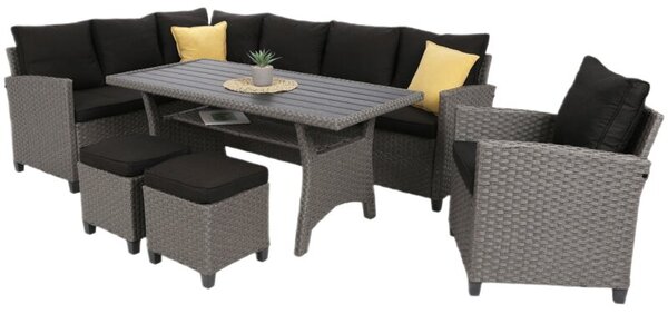Zestaw mebli ogrodowych HOME & GARDEN Lagos 116941 Szaro-czarny