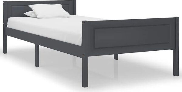 Szare drewniane łóżko jednoosobowe 100x200 - Siran 3X